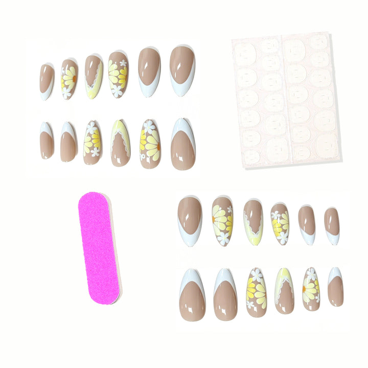 Floral French Tip Nail Art Enhancements Stornfield 1789915430