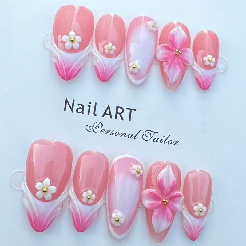 Nature-Themed Artistic Press-On Nail Set Stornfield