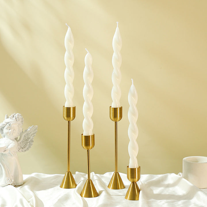 Hand-Poured Twisted Spiral Dinner Taper Candle Set