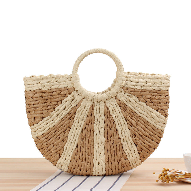 Elegant Straw Bag with Stiff Handle Stornfield