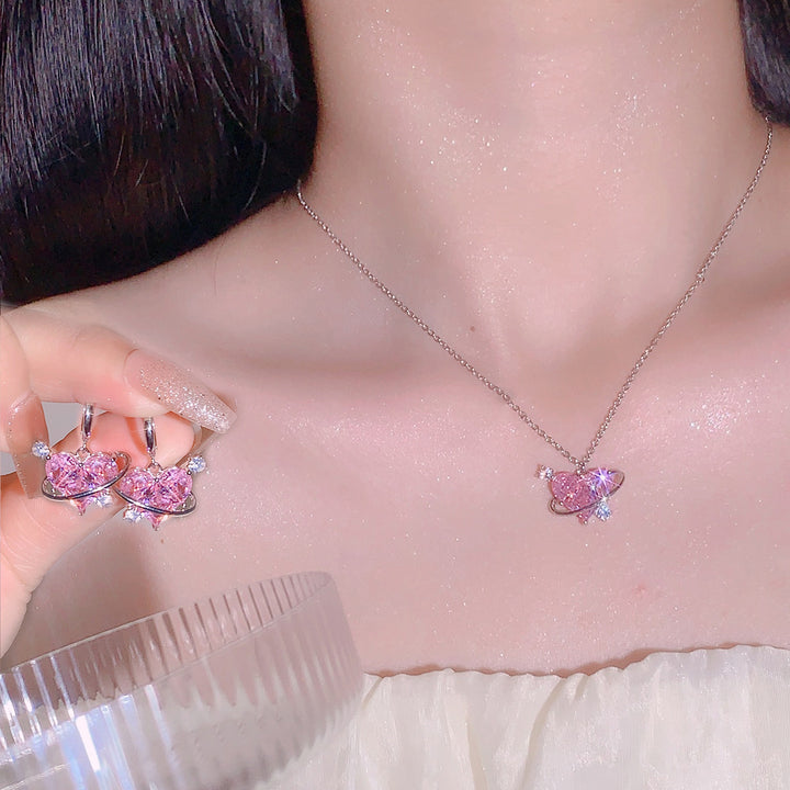 Sparkling heart earrings with zirconia stones Stornfield
