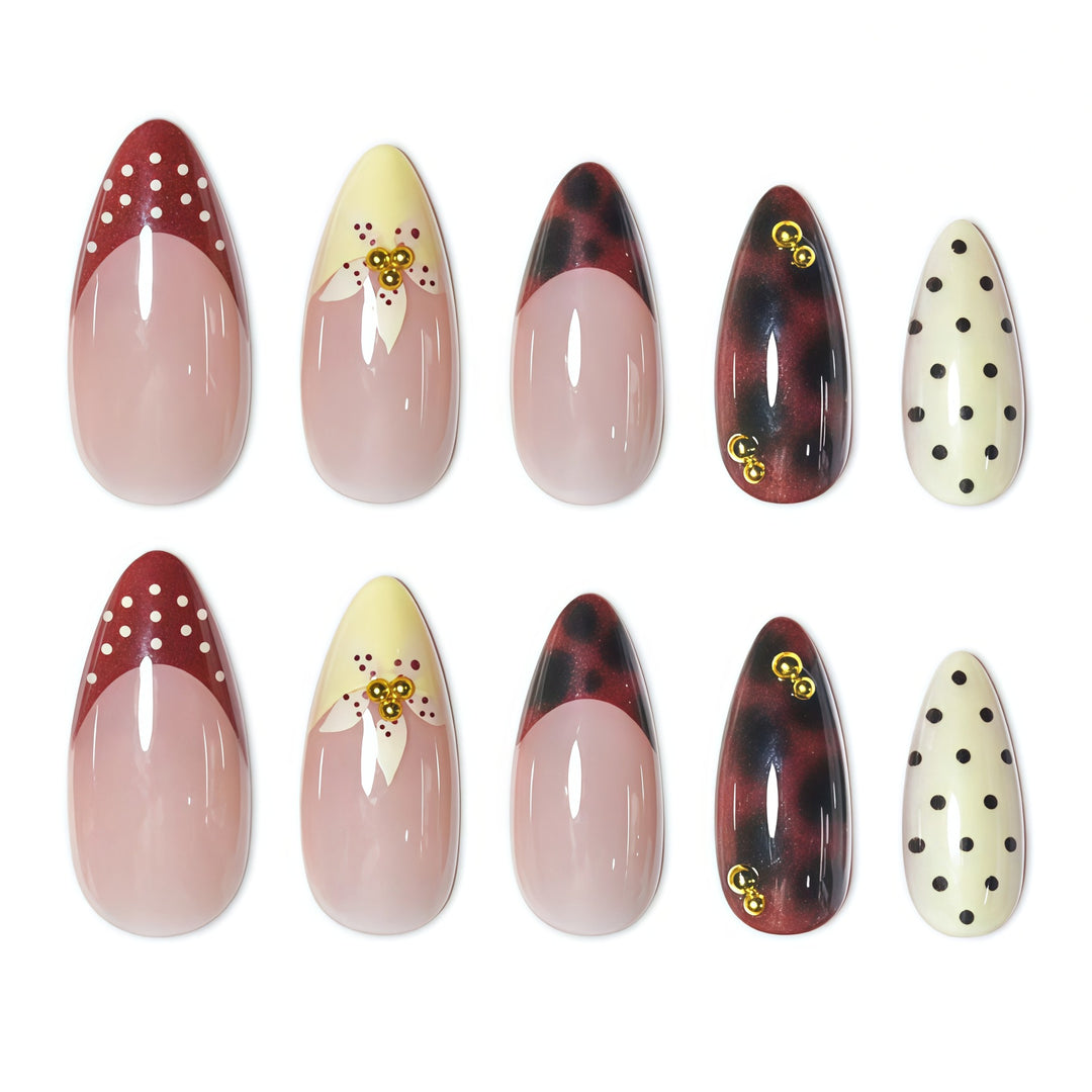 Artistic Floral Gel Nail Extensions Stornfield