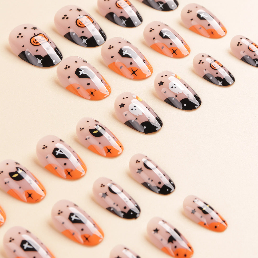 Halloween-Themed Press-On Nail Art Set Stornfield