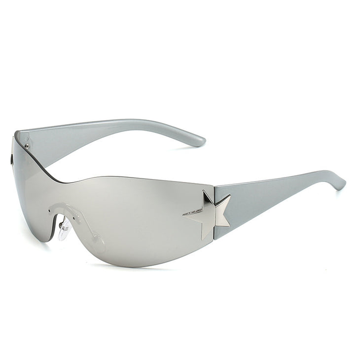 Fashion-Forward Shield Sunglasses with Star Accent Stornfield