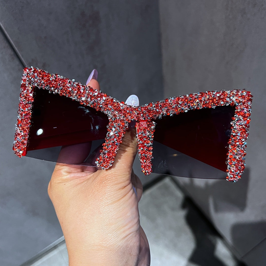 Women's Glamorous Oversized Sunglasses with Sparkling Crystal Frame Stornfield