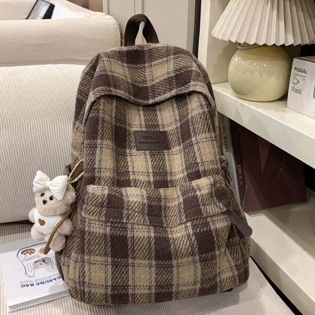 Cozy Plaid Backpack Stornfield