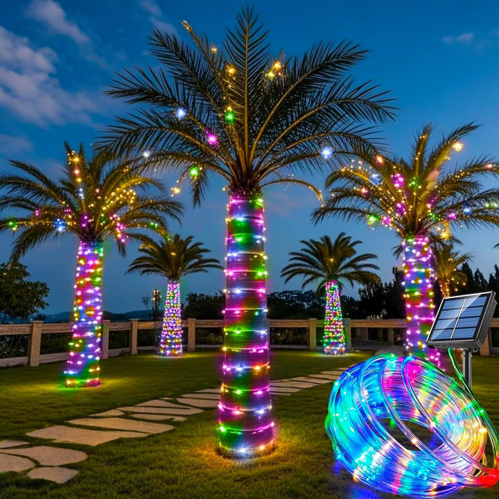Solar-Powered Warm White Flexible LED Rope Lights For Tree And Landscape Wrapping Stornfield