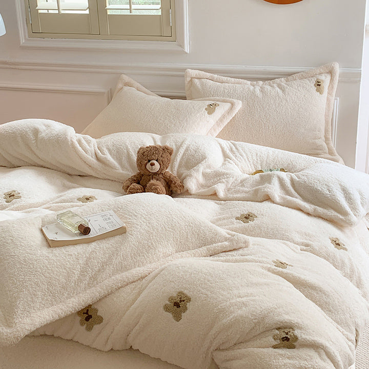 Plush Sherpa Comforter and Decorative Pillowcase Set