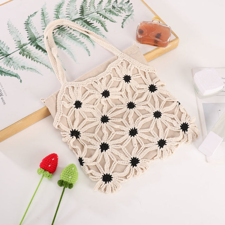 Handcrafted flower pattern shopper bag Stornfield