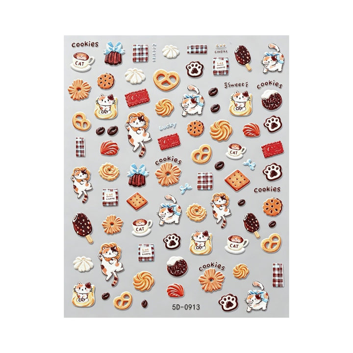 Creative Dessert-Themed Nail Art Stickers