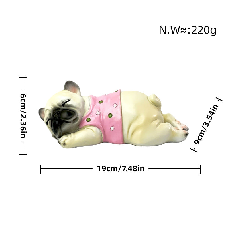 Decorative Sleeping Bulldog Figure Stornfield