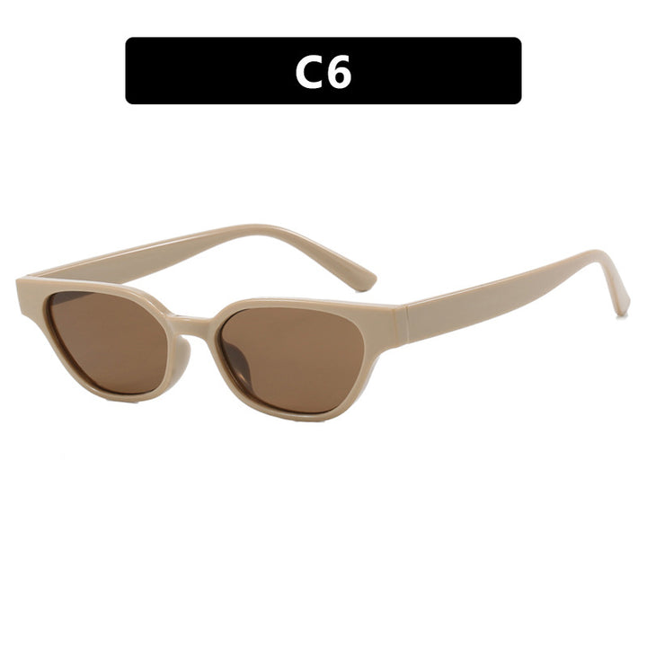 Women's fashionable sunglasses with curved frame and brown lenses Stornfield