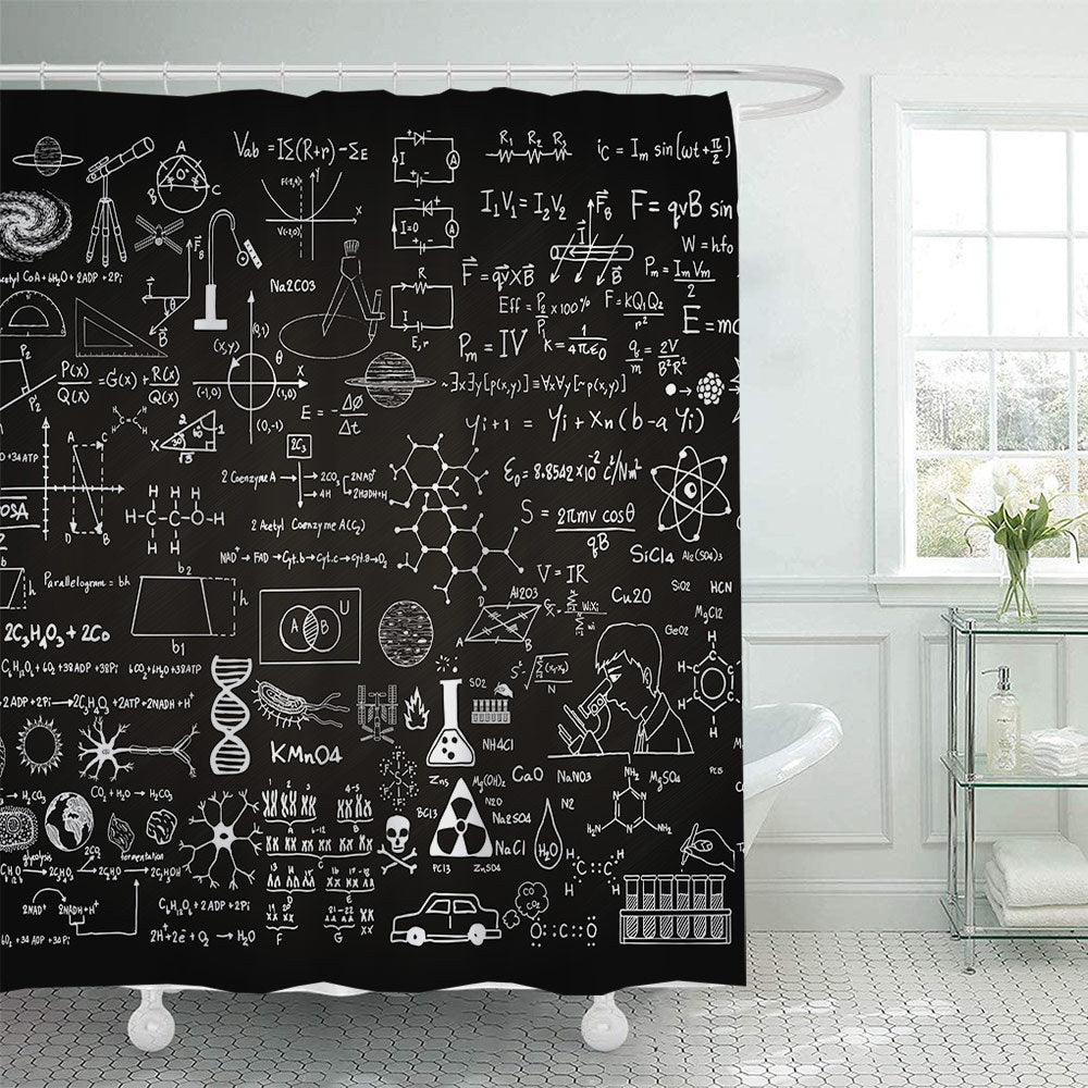 Shower Curtain with Scientific Equation Design Stornfield