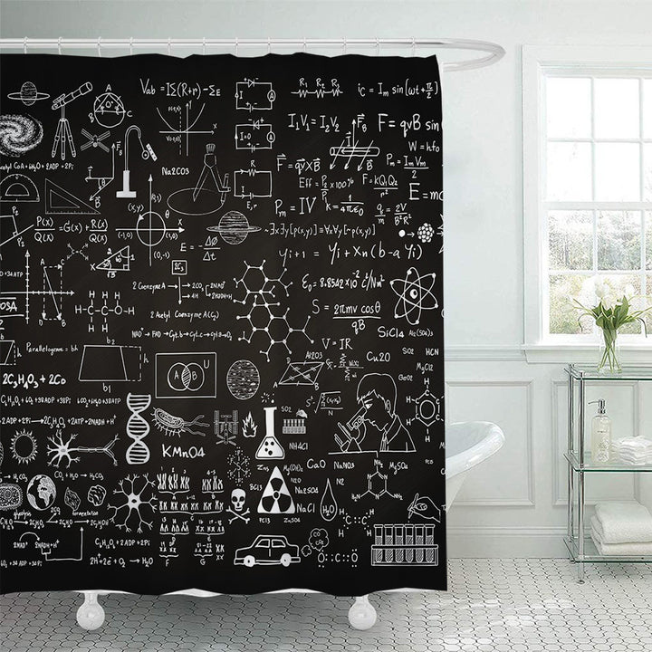 Shower Curtain with Scientific Equation Design Stornfield