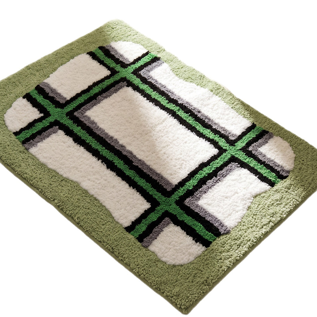 Soft Plush Geometric Pattern Bath Mat