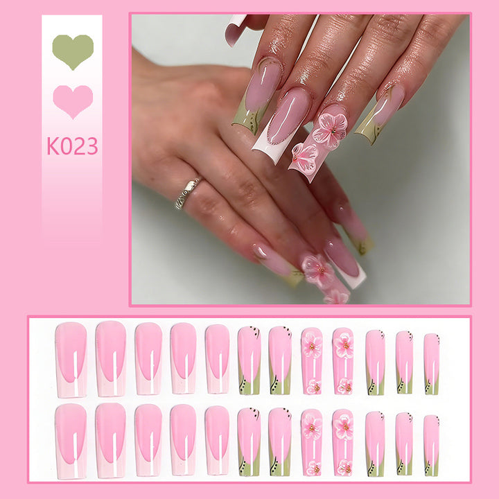 Artful nail tips with floral embellishments Stornfield