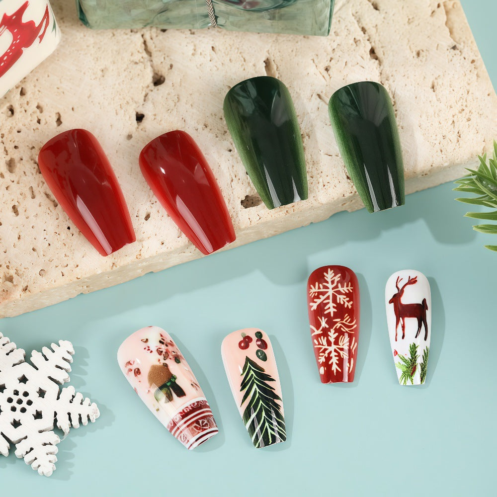 Artificial nails with festive Christmas designs Stornfield