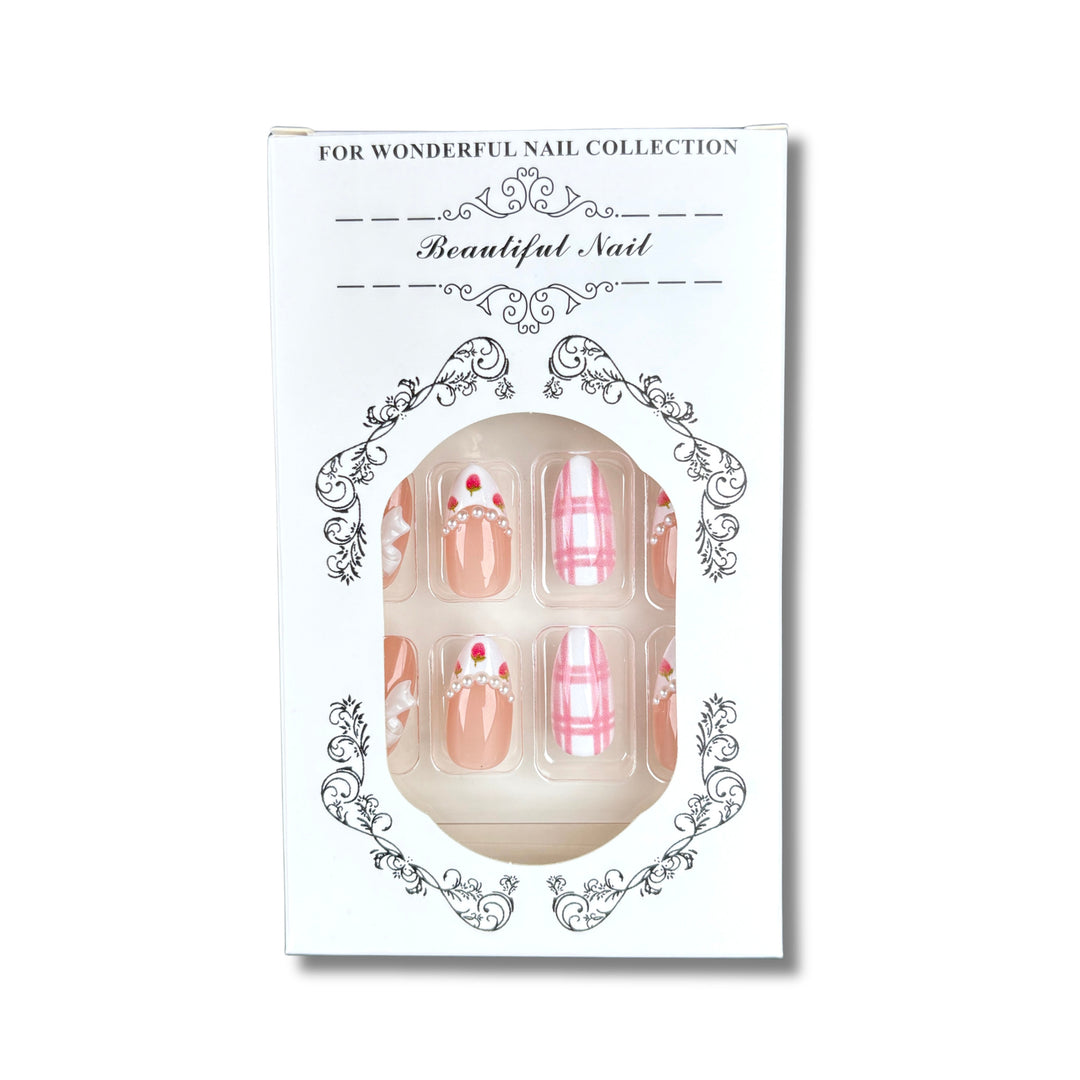 Elegant Decorative Press-On Nail Set 1790746208