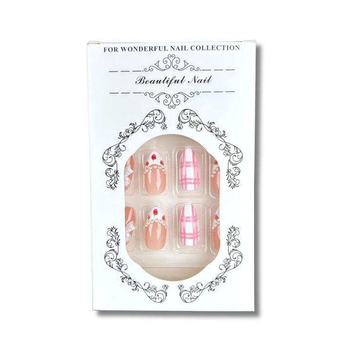 Elegant Decorative Press-On Nail Set 1790746208