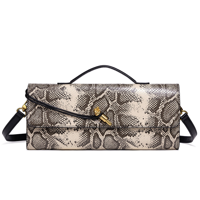 Elegant Textured Snakeskin Evening Clutch Stornfield