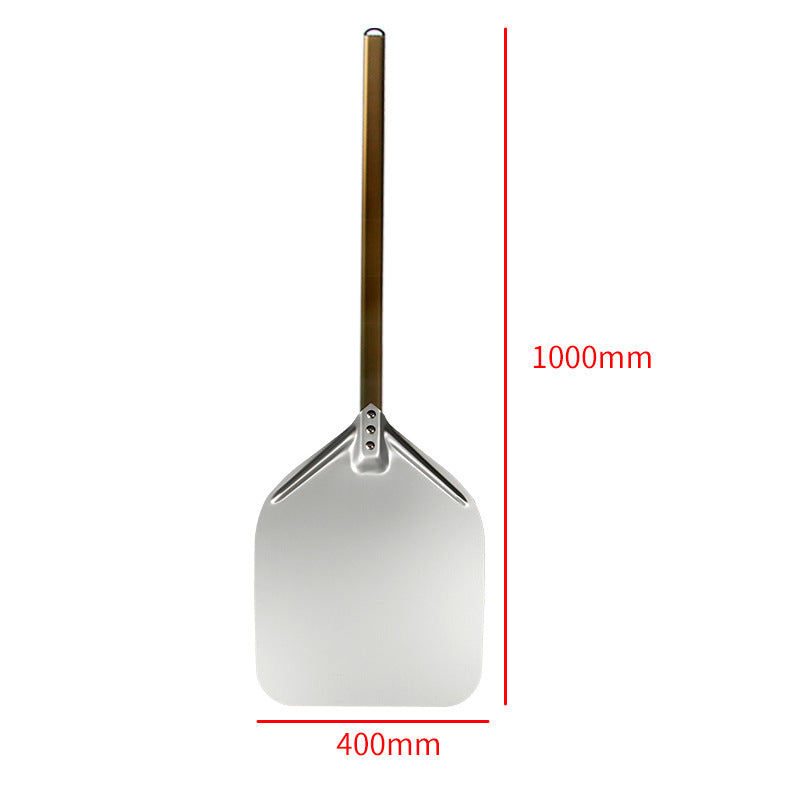extra-long wooden handled aluminum pizza peel with flat square paddle Stornfield