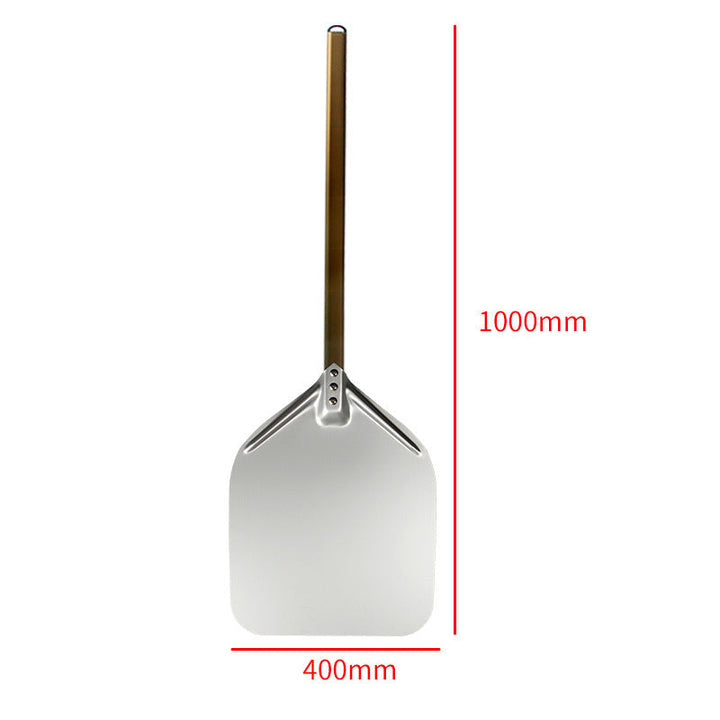 extra-long wooden handled aluminum pizza peel with flat square paddle Stornfield