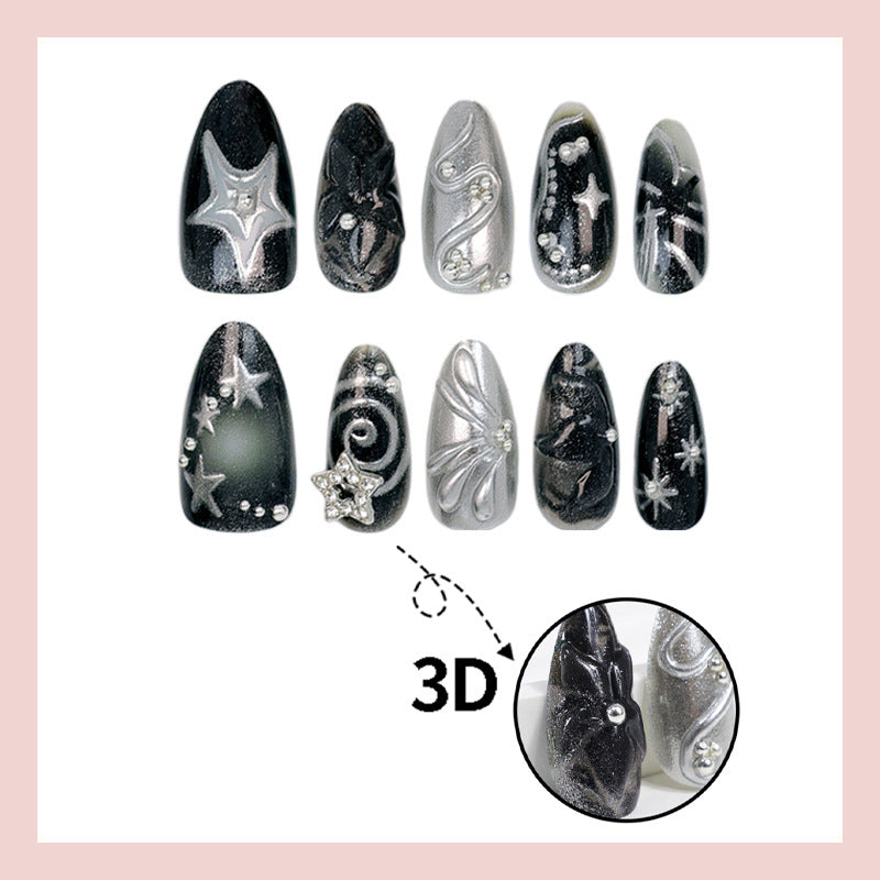 Stylish metallic decorated artificial nails Stornfield