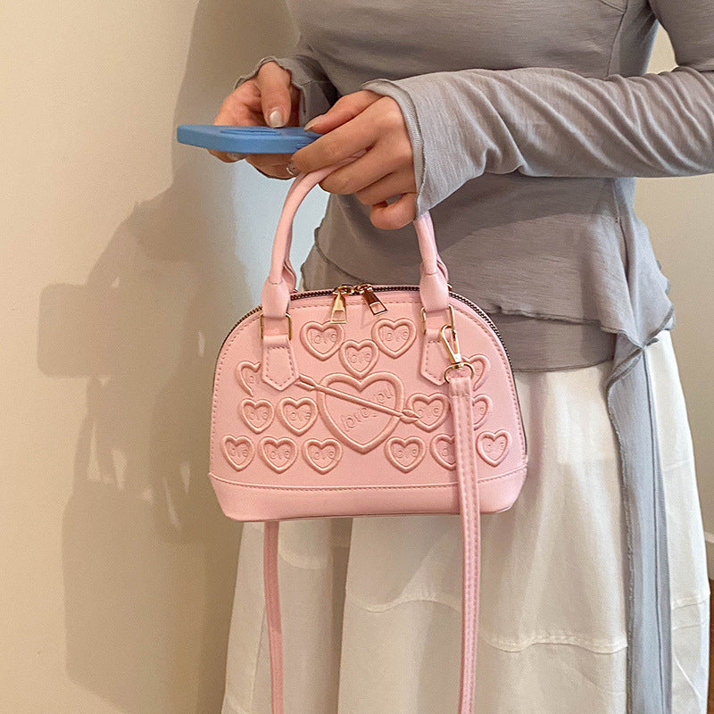 Heart-Embellished Mini Handbag