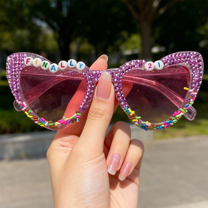 Decorative Cat-Eye Sunglasses with Rhinestones Stornfield