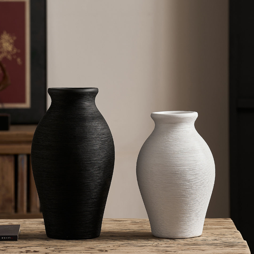 Elegant ceramic vase with textured design Stornfield