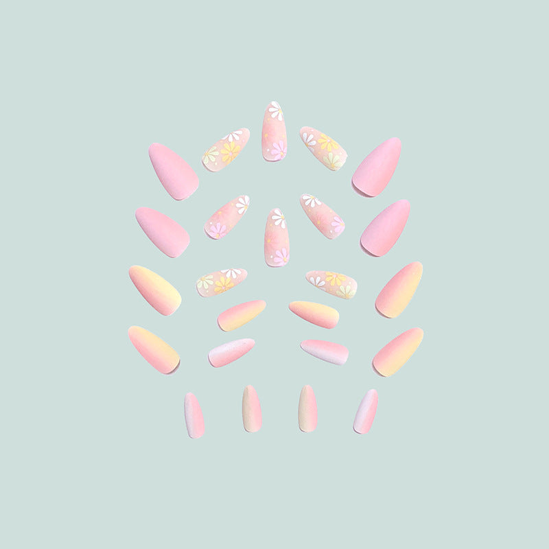 Artistic nail extensions with floral pattern Stornfield