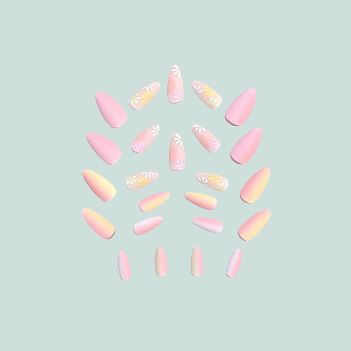 Artistic nail extensions with floral pattern Stornfield