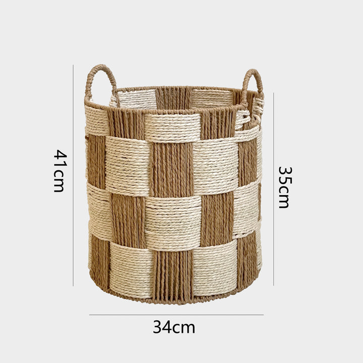 Handcrafted storage basket with carry handles Stornfield