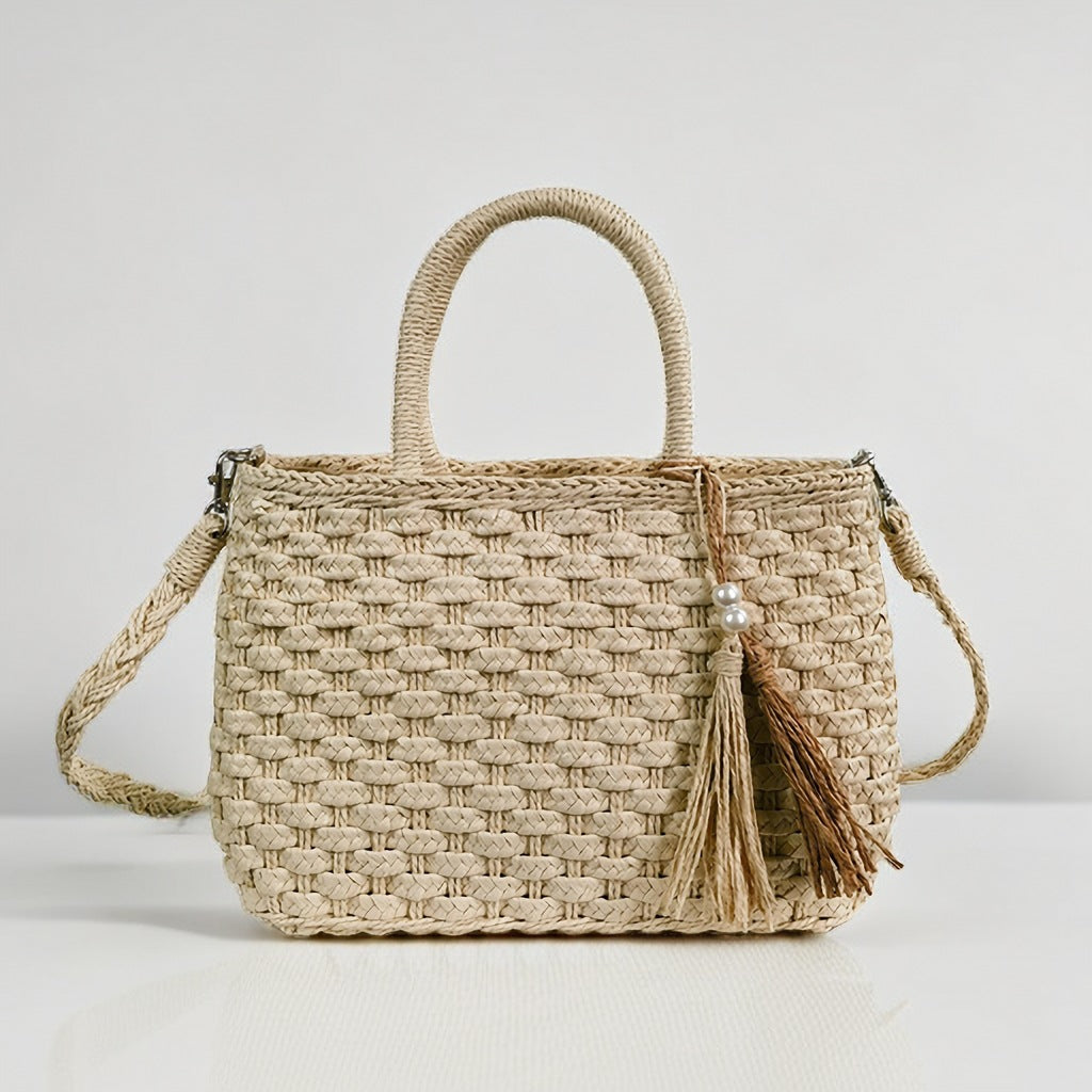 Woven Handbag with Drawstring Stornfield