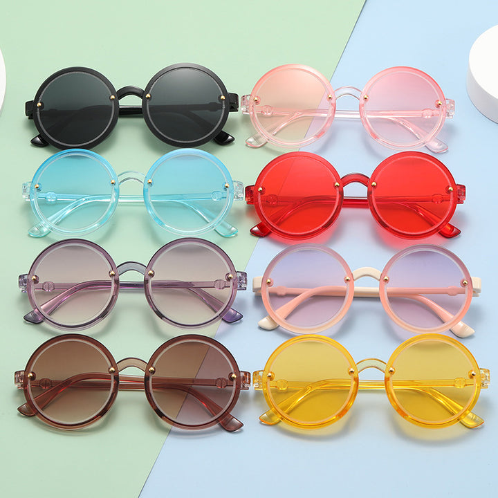 Women Round Sunglasses with Transparent Frame Stornfield