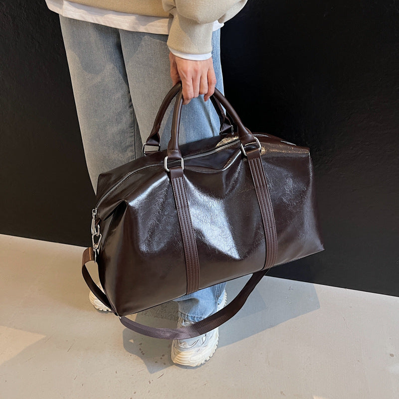 Premium Leather Weekend Duffel Bag Stornfield