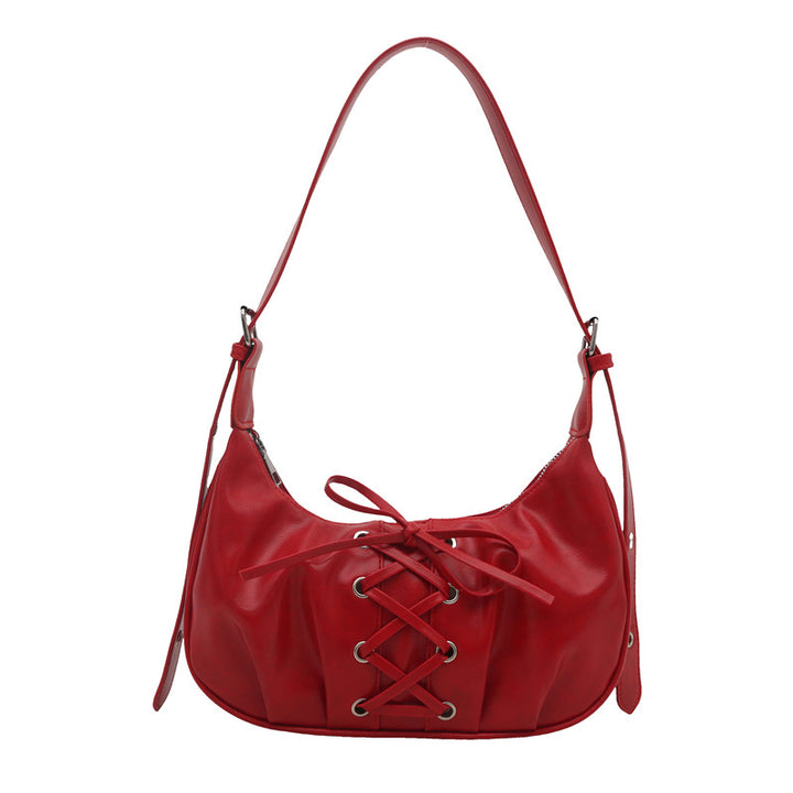Stylish Lace-Up Shoulder Bag