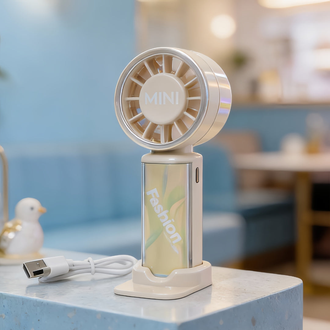 Women's Portable Mini Fan with Digital Speed Display Stornfield