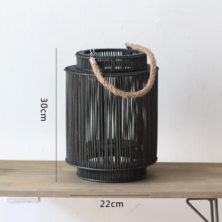 Decorative lantern made of woven material Stornfield