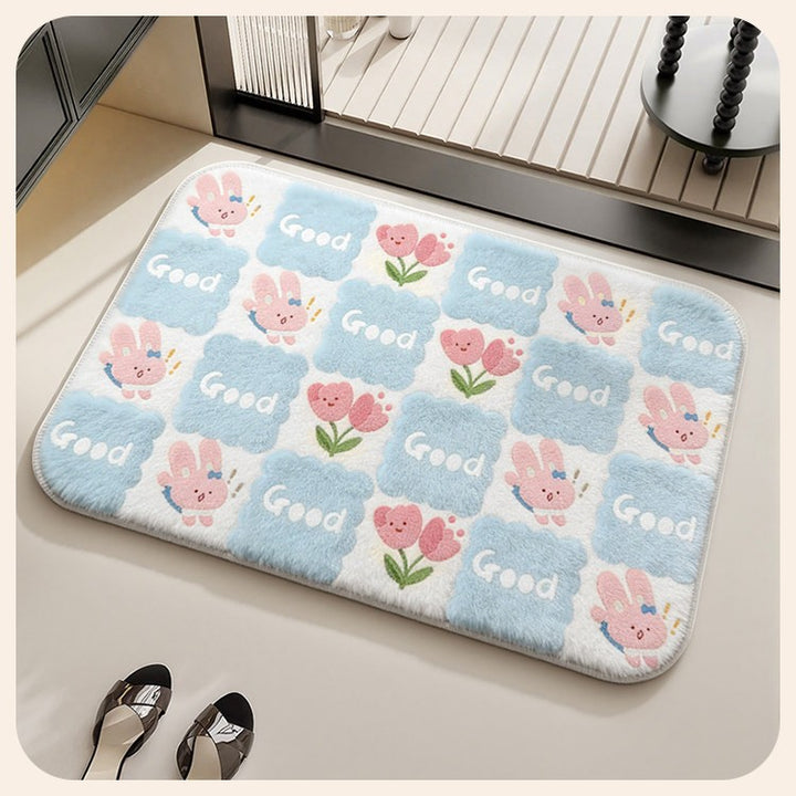 Floral Patterned Soft Bath Mat