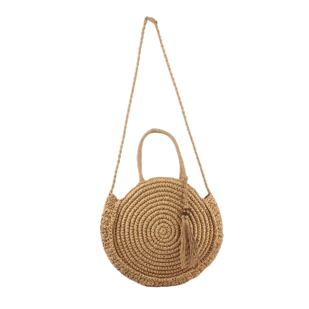 Round basket bag with elegant tassel Stornfield