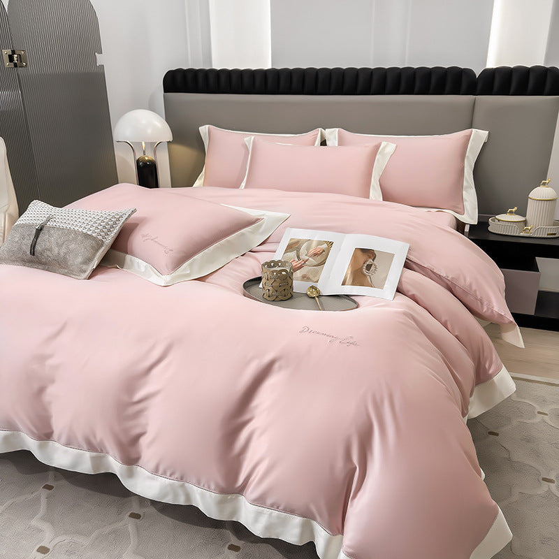 Luxury Brushed Microfiber Hotel-Feel Duvet Cover Set with Contrast Hem and Envelope Closure