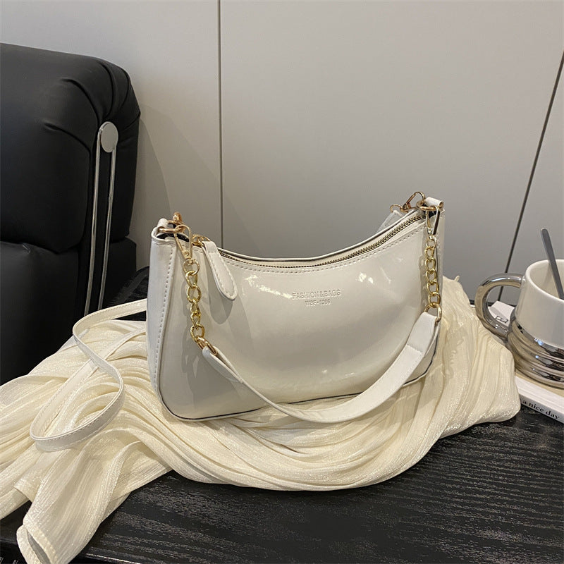 Glossy Patent Leather Crossbody Handbag