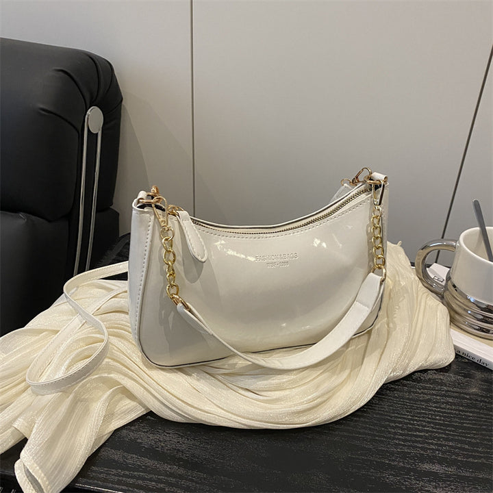 Glossy Patent Leather Crossbody Handbag