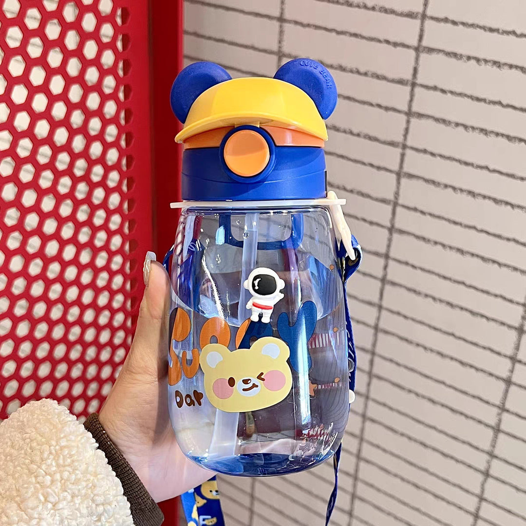 Women Playful Children's Drinking Bottle with Integrated Straw Stornfield