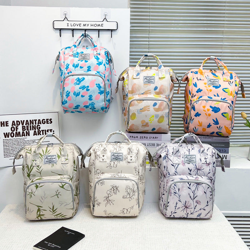 Floral Print Multi-Functional Diaper Backpack Stornfield