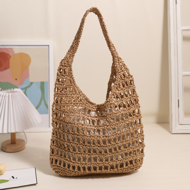 Trendy net tote bag with gathered design Stornfield