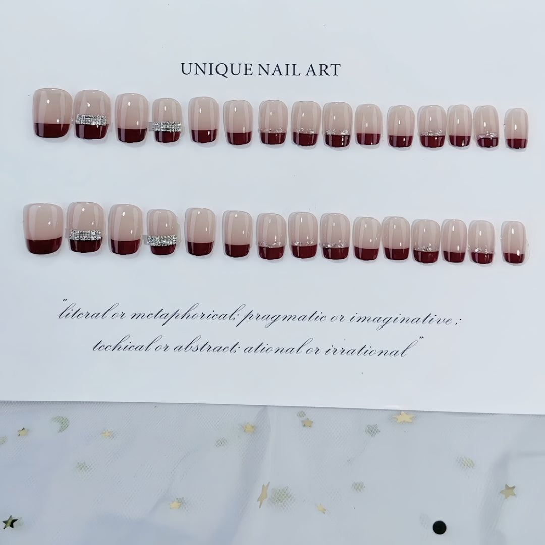 Rhinestone Accent Press-On Nails Stornfield