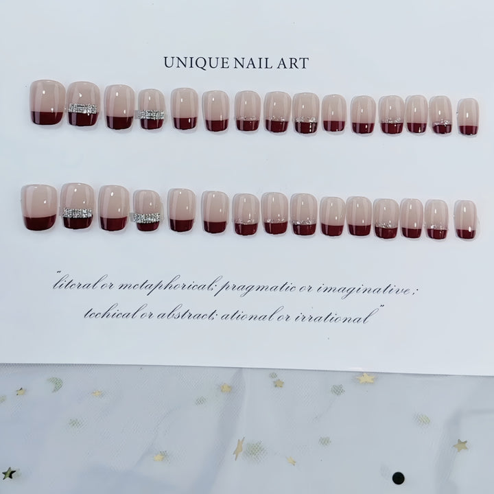 Rhinestone Accent Press-On Nails Stornfield