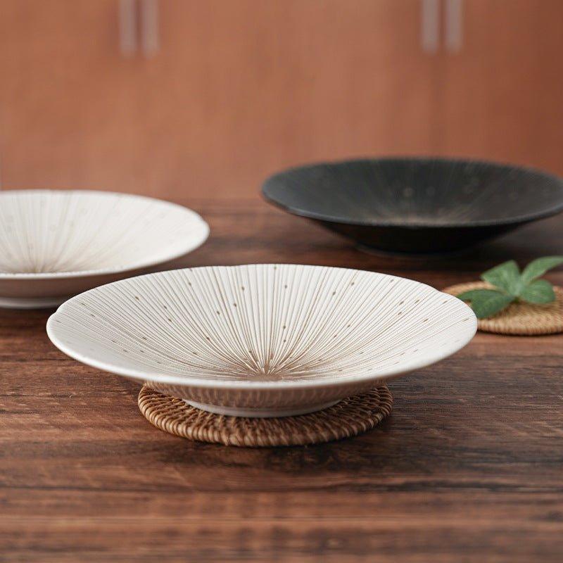 Handcrafted Japanese Mino Ware Ceramic Wrinkled Plates | Stornfield